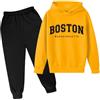 Generic Tuta da Jogging per Bambini Ragazzi Felpa con Cappuccio Set Tuta da Calcio Ragazzo Completo da 2 Pezzi Costume Top+Pantalone per Ragazze Jogger Tuta Bambini da Ragazzi Tute Sportive Bambina 2-14 Anni