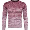 YOSUWOAI Maglione caldo da uomo, girocollo, a maniche lunghe, per autunno e inverno, morbido, slim fit, maglia comoda, colore sfumato, O vino, M