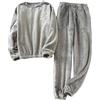 SYDUZAX Pigiama Uomo/Donna Invernale Nuovo Offerte Pigiama da Coppia Morbido e Caldo Pigiama Sherpa Teddy Unisex Pigiama in Flanella Semplice Comodo Pigiama Girocollo Tinta Unita + Pigiama Comodo Pantaloni