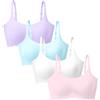 Lohhbve Confezione da 4 Reggiseni Sportivi Corti da Allenamento per Ragazze Intimo Morbido Senza Ferretto per 12-18 Anni Reggiseno Senza Cuciture con Imbottitura Rimovibile
