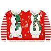 Niceyoeuk Due Persone Maglione Natalizio Brutto, Maglione Divertente Stampato con Motivi Natalizi Gemelli Congiunti per Coppie Uomo Donna, rosso bianco, Taglia unica