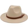 Faringoto Fedora - Cappello da donna in feltro di lana vintage da chiesa unisex a tesa larga