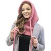Vivisence Cappuccio Donna in Lana d'Agnello E Cotone Elegante E Funzionale Cappello E Scaldacollo in Uno con Orlo A Coulisse E Parte Anteriore Lunga, Rosa,Taglia Unica