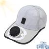 Knubbuf Cappello con Visiera Ricaricabile a energia Solare, Berretto da Baseball Leggero, Cappello con Ventola Alimentato Tramite USB