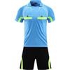 Zaldita Uomo Uniforme da Arbitro Completi Sportivi Maglia Arbitro Colletto Risvoltato Pantaloncini con Elastico Tuta da Ginastica Abbigliamento da Arbitro per Partita dI Calcio Blu L