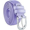 Laura Biagiotti Biagiotti Cintura Donna Sottile in Vera Pelle, Accorciabile con Scatola (Violet 3 cm, L (115 cm))
