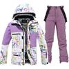 Vhersily 2025 Set Di Giacca Da Sci e Pantaloni Da Uomo e Donna, Caldo, Neve, Impermeabile, Antivento Tuta Da Sci Traspirante Per Allenamento Palestra, Per Autunno e Inverno, Costumi di Coppia