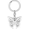 LONYOO Acciaio Inox Ciondolo Farfalla Portachiavi Regali Farfalla per Donna Ragazze Portachiavi Auto Borsa Charms (Placcato Argento #2)