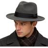Ruphedy Fedora Cappelli per Uomo Donna Lana Tesa Larga Feltro Panama Fedora Hat, Grigio, L