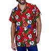 V.H.O. King Kameha Funky Camicia-Hawaiana Uomo Manica-Corta Elegante Palme Tropicali Bottiglie Birra Festa Unisex