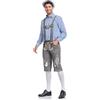 Windsfinr Oktoberfest, Costume da uomo in pelle per Oktoberfest, costume tradizionale da uomo, con camicia scozzese tradizionale essenziale, con bretelle ricamate, A1-blu., M