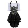 WLFFW Corsetto Costume Steampunk Sottoseno Burlesque Bustini e Corsetti da Donna (EU(38-40) XL, Blu)