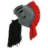 YEKEYI Parrucca Barba Cappelli Barbaro Maglia Barba Cappello Parrucca Beanie Cappello Divertente Romano Cosplay Cavaliere Casco Maglia Cappello Barba Facemask, Barba nera, 7 1/8