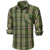 HISDERN Camicia a Quadri da Uomo a Maniche Lunghe Camicie di Flanella Scozzese Casual con 2 Tasche Button Down Regular Fit