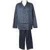 PIER MORI'S Pigiama Uomo Lungo Aperto Elegante con Collo E Pantalone Aperto Cotone Makò Bip Bip E720 (Blu Lago, 56 IT Uomo)