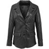 House Of Leather Giacca classica da donna in vera pelle con due bottoni Nero 46