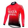 RDCYCLIST 2023 Pro Team ARKEA Red Maglia ciclismo uomo manica lunga in pile termico invernale, asciugatura rapida maglia ciclismo strada ciclismo riscaldatori Abbigliamento ciclismo (5XL)