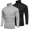 COOFANDY Dolcevita Uomo Leggero Maglia Collo Alto Slim Fit Nero/Grigio XXL