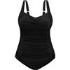 Vijamiy Costume Intero Donna Taglie Forti Controllo Addominale Costumi da Bagno Push Up Imbottito Reggiseno Swimsuit Piscina Stampe di Moda L-4XL