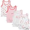 Letoileite Confezione da 4 Canottiere da Bambina Canotte in Cotone Maglietta Intima Traspirante Morbida Bambine 2-10 Anni