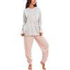 Toocool Pigiama Donna Invernale Felpato Gatti Maniche Lunghe Caldo Cotone Pantaloni F5678 [Grigio,XXXL]
