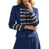 Generisch Giacca da parata da donna Emo Punk Goth Cappotto Top Napoleon Militair Drummer Costume da danza Show Doppio petto colletto colletto colletto alto per cosplay feste accessori vintage costumi