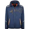 Geographical Norway Robin Men - Softshell Uomo Impermeabile Con Cappuccio - Abbigliamento Giacca Vento Tattica Outdoor - Escursionismo - Trekking Autunno Invernale Primavera (Blu Marino L)
