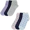 Fontana Calze, 12 paia di Mini Calza caviglia DONNA in cotone Filo di Scozia elasticizzato. Fantasia POIS (41-43, pois)