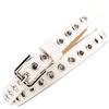 DKJAHSEK Cintura Borchie Cintura da donna con fibbia in metallo punk, regolabile, con occhiello, sottile, in pelle, for jeans, con foro in vita, stile gotico(WHITE)