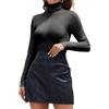 Joyshaper Maglietta a Maniche Lunghe da Donna con Collo Alto, Magliette a Maniche Lunghe con Colletto Staccabile, Top Basic, T-shirt a Maniche Lunghe, Top Sottoveste, S
