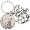 Wanapix | Portachiavi Inciso - Calcio| Personalizzato con Foto e Testo | Piccole Figurine di Calcio | Regalo Originale | Acciaio Inox | Circolare 3,5ø cm