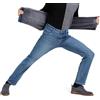 ziilay Jeans termici da uomo, pantaloni termici, pantaloni da neve, pantaloni invernali foderati, jeans invernali foderati in pile, 30W x 32L