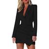 Fannyfuny Completo Suit Giacca Minigonna Donna Formale per Ufficio Tinta Unita Slim Fit Completo Tailleur Minigonna Elegante Tailleur Sexy Moda Business Giacca Doppio Petto Blazer Abiti Aderenti Gonna