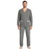 Leedya Pigiama Uomo Lungo in Cotone Invernale Interlock 100% (TG M 975 Grigio)