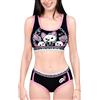 LittleForBig Set bralette da donna in seta con canotta e mutandine sportive loungewear - Bella Goth Brat Bralette Set, Nero , M