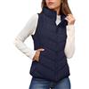 Generisch Gilet trapuntato da donna, senza maniche, trapuntato, tinta unita, con tasche, elegante, chiusura lampo, attillato, morbido, per le mezze stagioni, casual, da donna