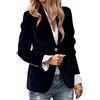 Generisch Blazer da donna, tinta unita, collo sciallato, bottone, in velluto, elegante, slim fit, tinta unita, sportivo, per matrimoni, cene, feste, Nero , M