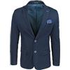 Evoga Giacca Sartoriale Uomo Blazer Blu Scuro Slim Fit Foderata Invernale (IT, Testo, L, Regular, Regular, Blu Scuro)