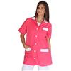 tessile astorino Ricamo 0 - Camice da Lavoro Donna - Fuxia e Bianco - Divisa per Maestra, Imprese di Pulizia, Parrucchiera, Estetista, Scuola Infanzia - Casacca Personalizzata