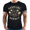 Gasoline Bandit® - Maglietta da motociclista, stile vintage Rider Nero XXL