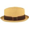 Hut Breiter Breiter Cappello di paglia Trilby, cappello estivo Pork Pie, cappello da sole 100% carta stropicciabile, set colorato delicato sulla pelle e confortevole, Beige alla moda, XL