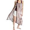 Prettystern Pareo Donna XL 125 cm Copricostume in Cotone Seta Foulard Estivo Stola Sciarpa Grande per Spiaggia e Vacanze Beige e marrone SB08