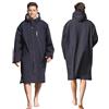 Owntop Accappatoio impermeabile da donna e uomo, oversize ad asciugatura rapida, a maniche lunghe, con cappuccio, per spiaggia, nuoto, passeggiate, fodera in spugna (unisex, adulti e bambini), nero e