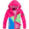 YoungSoul Giacca a Vento Bambino Color Block, Giacca Impermeabile Ragazzo con Cappuccio - Giacca Antivento Antipioggia, Rose, 7-8 anni/L