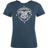 Harry Potter British Fabric Criss-Cross Donna T-Shirt Blu 100% Cotone Regular