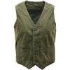Infinity Leather Gilet da Uomo in Vera Pelle Scamosciata Verde Elegante da Motociclista 2XL
