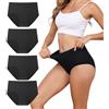 Dumwis Mutande Donna Cotone Vita Alta Slip Donna Cotone Pacco da 4 Traspirante Culotte Donna Comode Mutandine Elasticizzato Morbide Intimo (S-3XL)