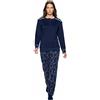 Nottingham Pigiama Donna Invernale - Pigiama Donna Felpato Jacquard Elletto Lana