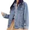 Beskie Giacca di jeans oversize per donna Grils manica lunga fidanzato jeans giacche cappotto allentato