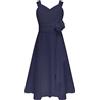 Doomiva Abito da Damigella in Chiffon per Bambina Ragazza Vestito da Principessa Scollo Cuore Vestito da Cerimonia con Fiori Abito da Sposa Sera Comunione 5-16 Anni